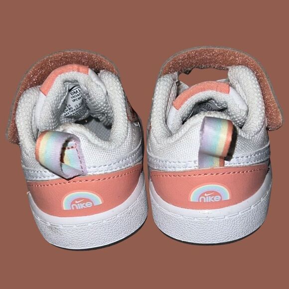 2021 NWOB Baby Nike Court Borough Low Recraft "White/Peach Foam" Sneaker Size 2 - Picture 3 of 7
